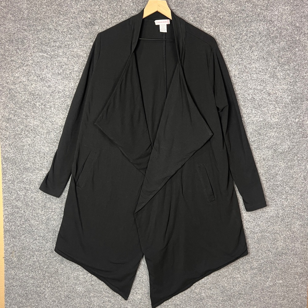Wearables Black‎ Waterfall Open Front Long Sleeve Cardigan Sweater Women's XS